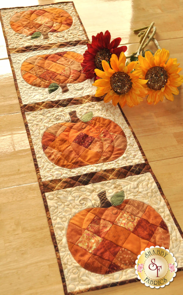 Patchwork Pumpkin Table Runner Quilt Kit at the sewing center in rapid city south dakota