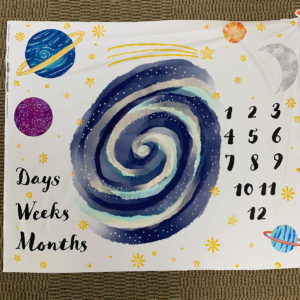 Oh How They Grow Space Celestial Growth Chart Fabric Panel