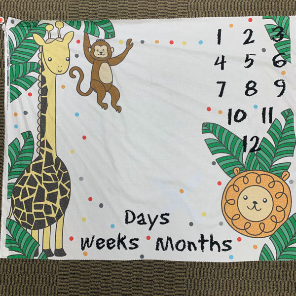 Oh How They Grow Jungle Zoo Growth Chart Fabric Panel