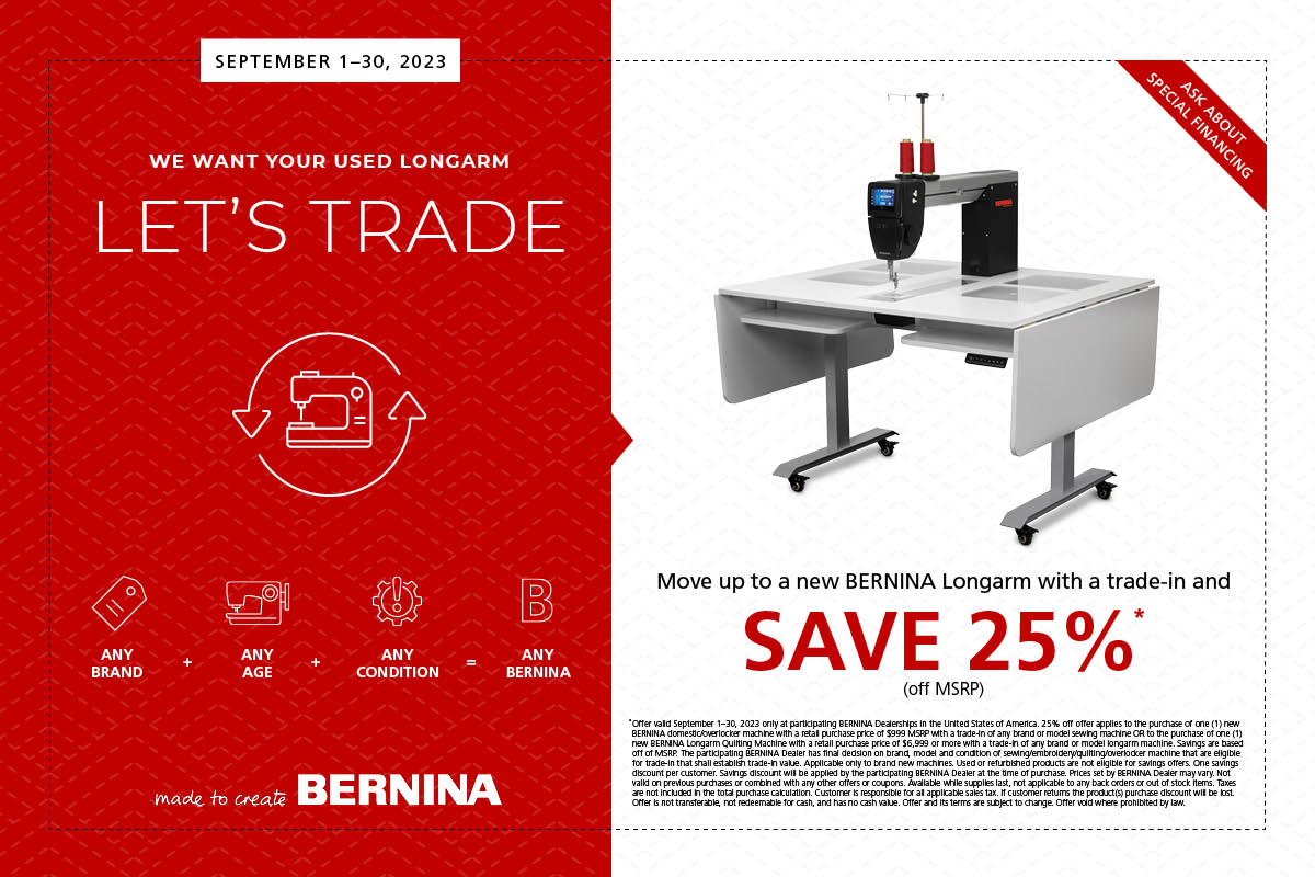 Best Foot Forward by Bernina Promotion at The Sewing Center in Rapid City, South Dakota
